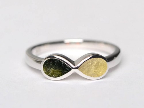 Natural moldavite ring 925 - moldavite,