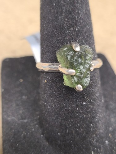 925 moldavite ring - moldavite,